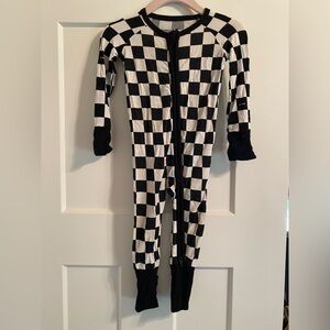 Little Sleepies Black & White Checkered - “Cool Checks” Bamboo Zippie Pajamas 🏁